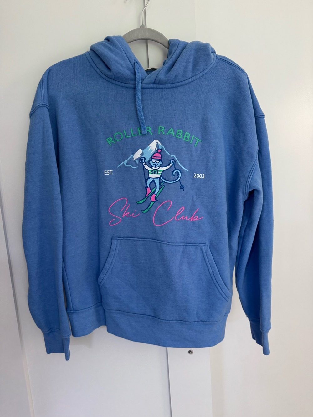 Roller Rabbit Ski Club Blue Graphic Hoodie Size M